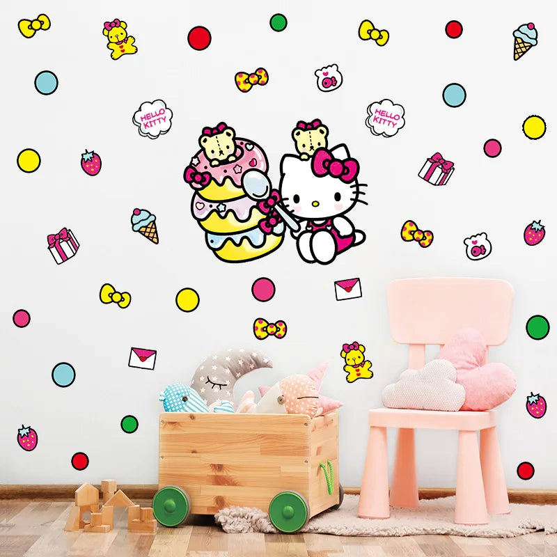 Cartoon Cute Hello Kitty & Kuromi Wall Sticker - Image 5