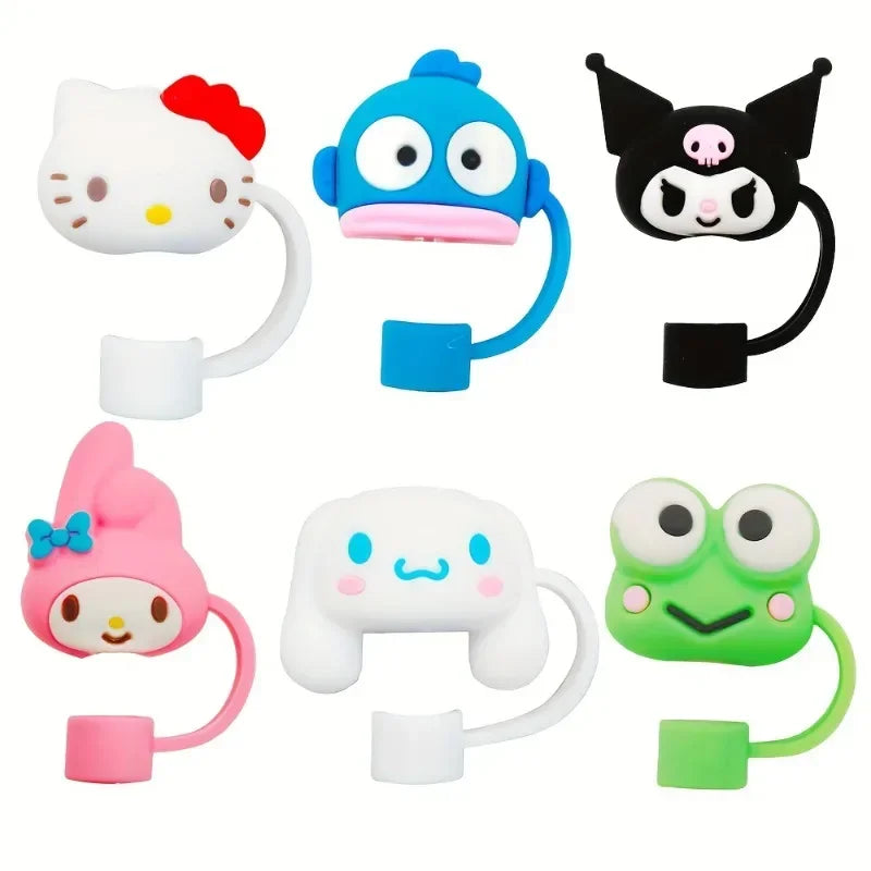 6pcs Sanrio Reusable Straw Toppers Set - Image 2