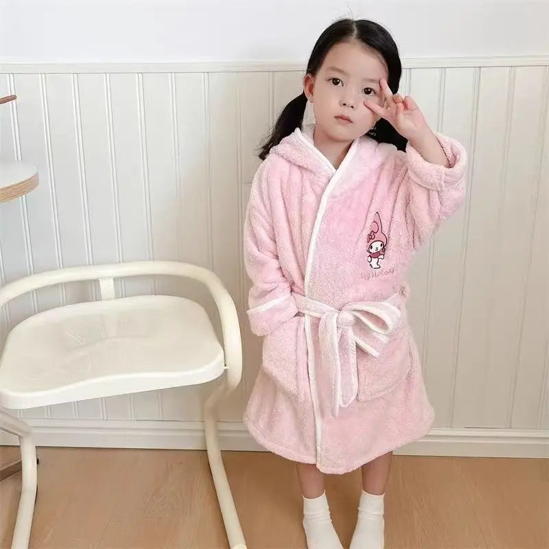 Sanrio Kuromi, My Melody, Cinnamoroll Kids Hooded Bathrobe - Image 5