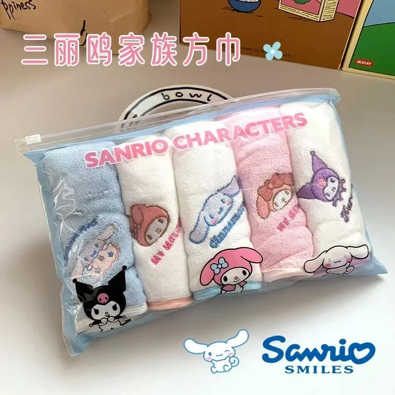5pcs Sanrio My Melody & Cinnamoroll Children’s Face Washcloth Set - Image 7