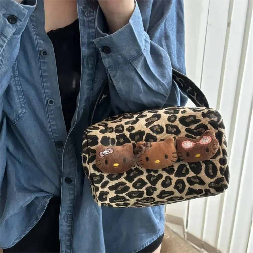 Sanrio Kawaii Hello Kitty Leopard Cosmetic Bag - Image 5