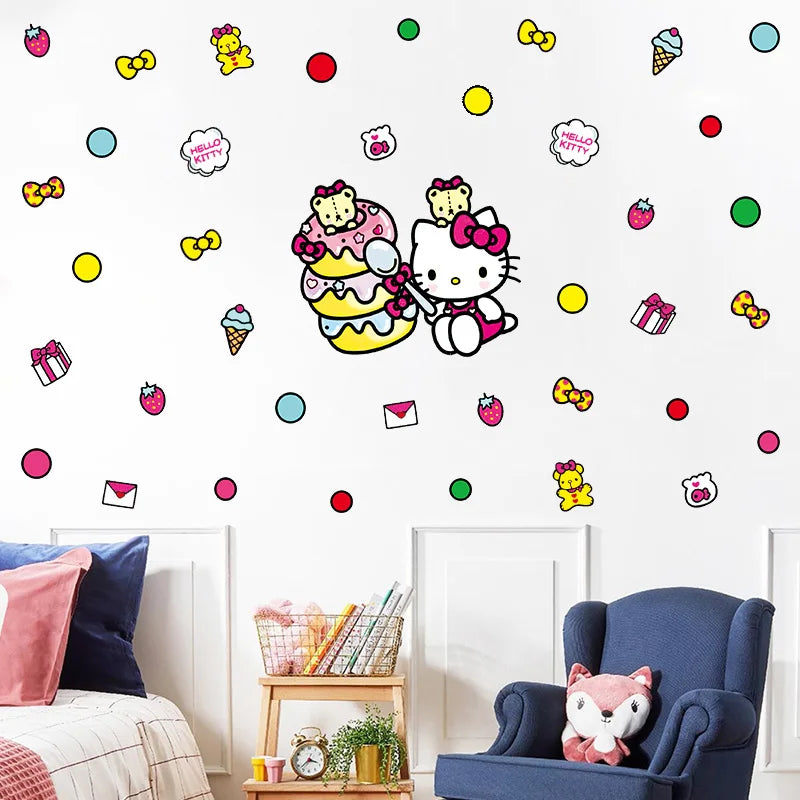 Cartoon Cute Hello Kitty & Kuromi Wall Sticker - Image 2
