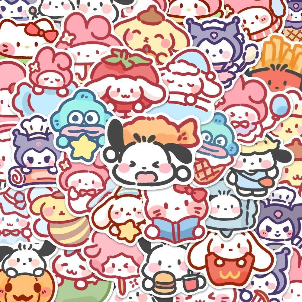 100pcs Cute Sanrio Cartoon Stickers