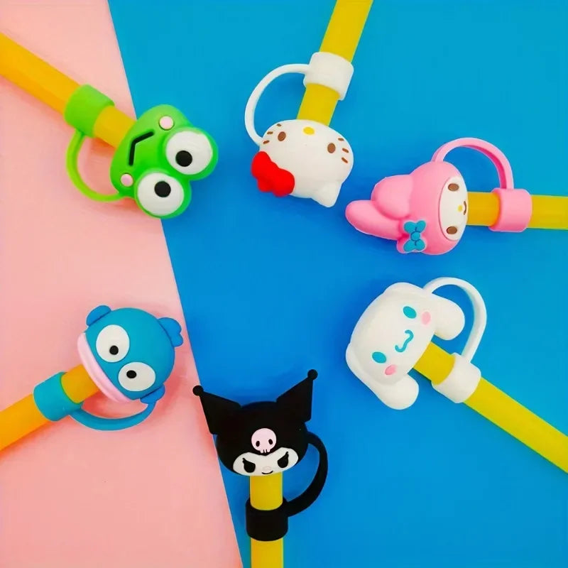 6pcs Sanrio Reusable Straw Toppers Set - Image 6