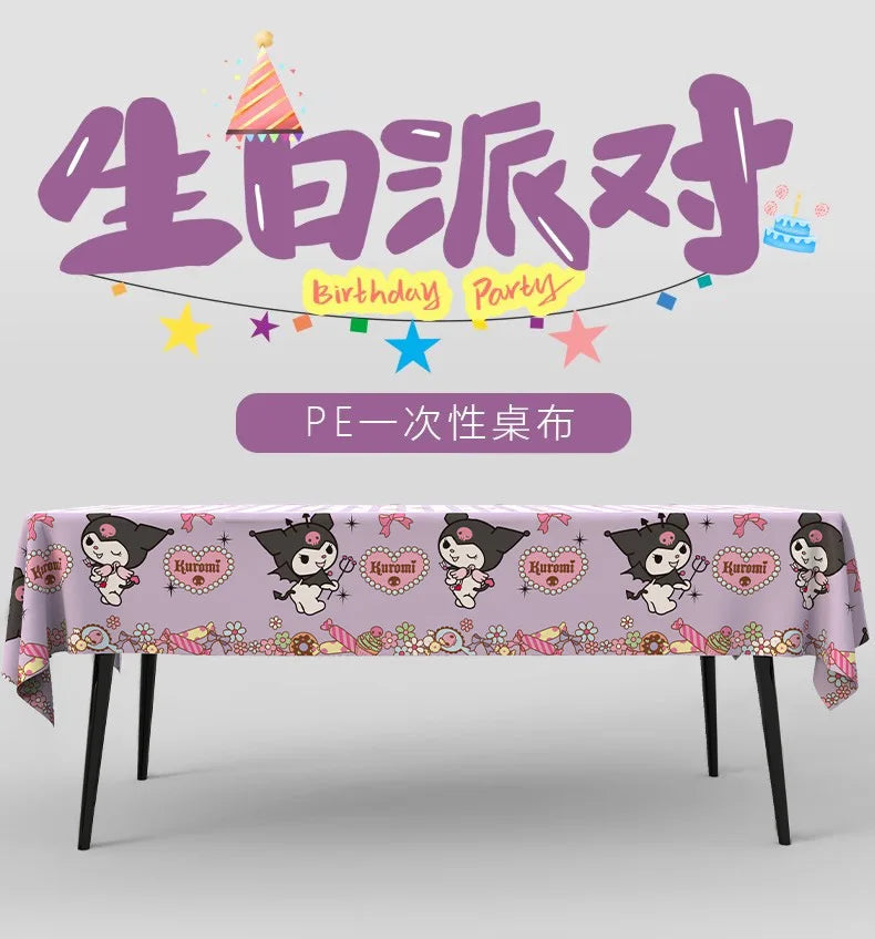 Sanrio Kuromi Birthday Party Tablecloth - Image 3