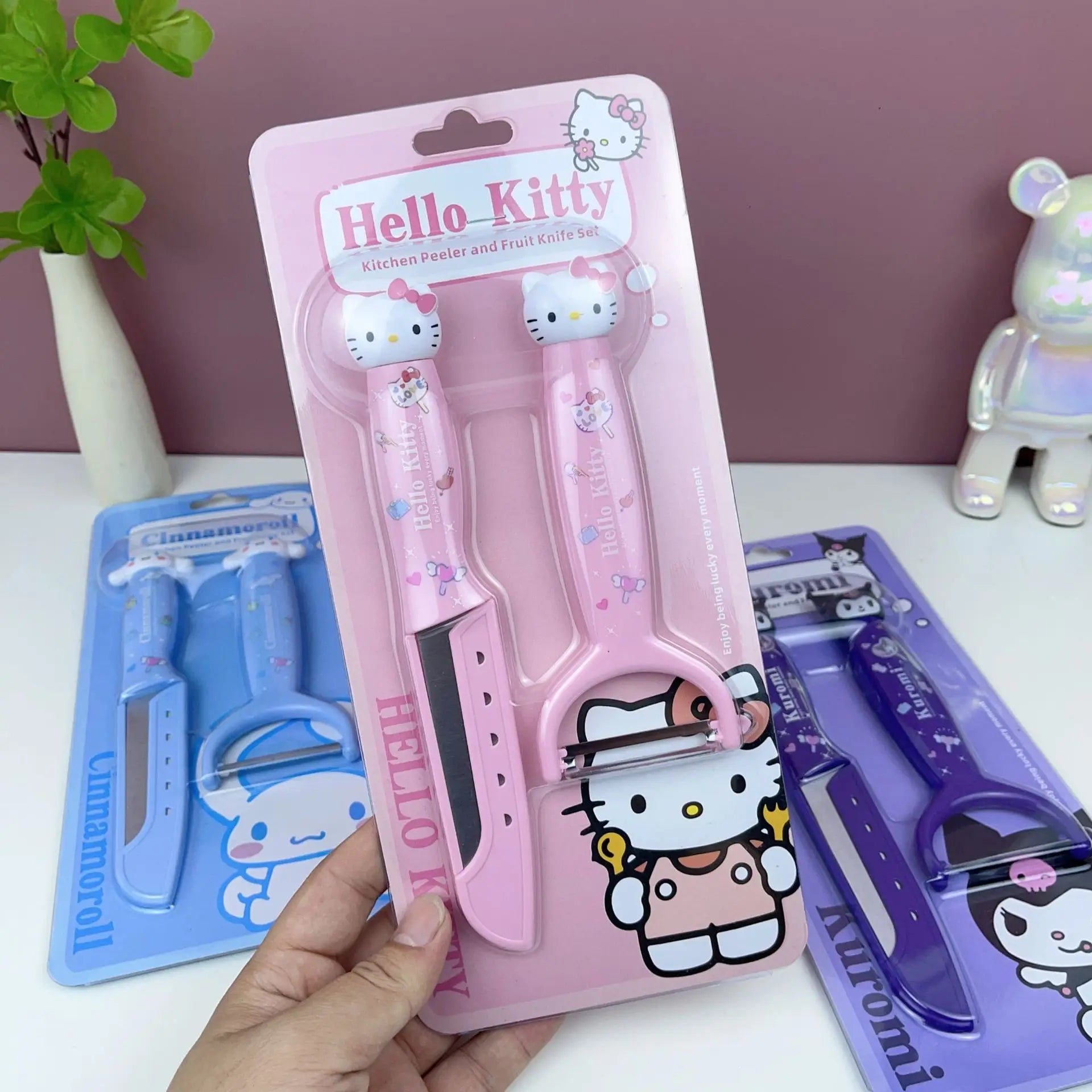 Sanrio Hello Kitty Kawaii Kuromi & My Melody Fruit Peeling Knife Set - Image 7