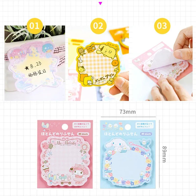 Sanrio Gudetama & Melody Kawaii Paper Sticky Notes - Image 6