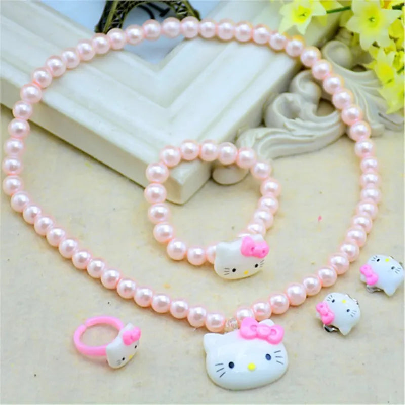 4pcs/set Sanrio Kawaii Hello Kitty Jewelry & Hair Accessory Set - Image 3