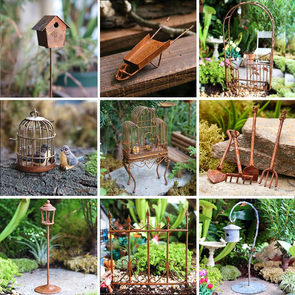 Miniature Fairy Garden Metal Table & Chairs Set - Image 5