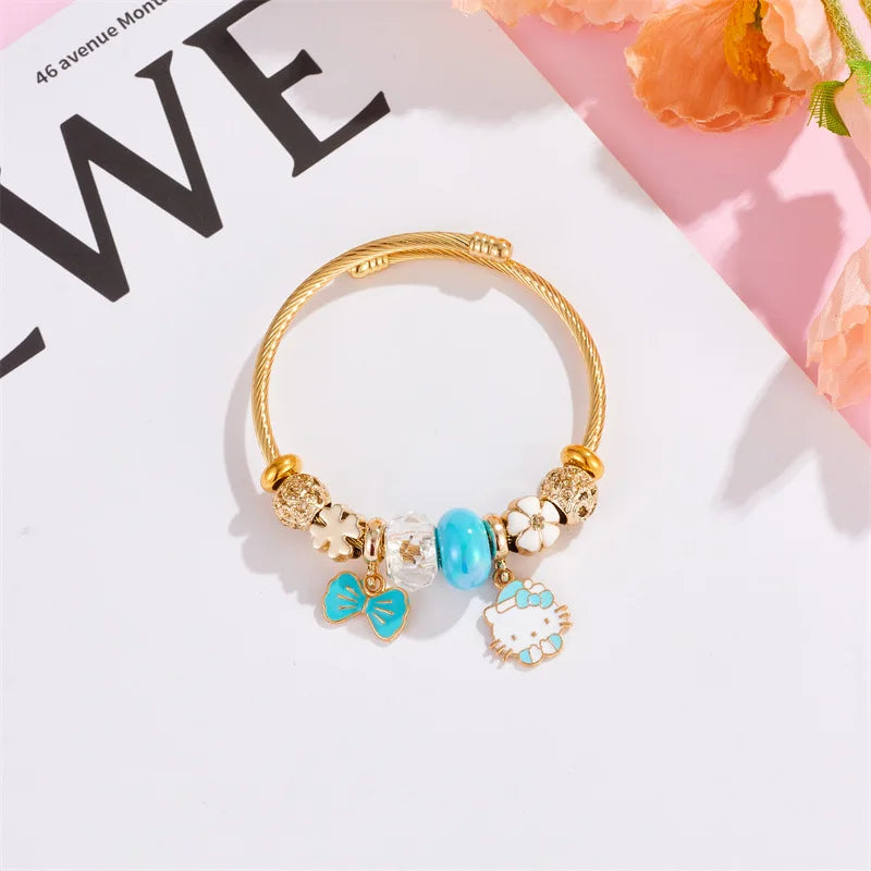 Sanrio Cute Hello Kitty Bowknot Charm Bracelet - Image 8