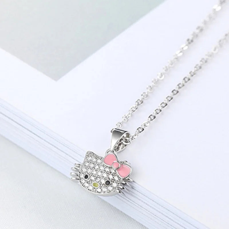 Kawaii Sanrio Hello Kitty Rhinestone Necklace & Adjustable Ring Set - Image 6