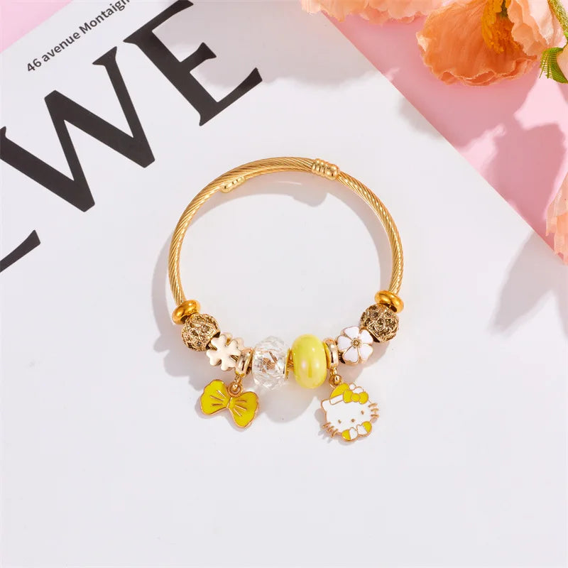 Sanrio Cute Hello Kitty Bowknot Charm Bracelet - Image 6