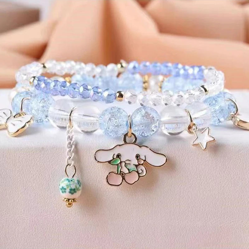 1PCS Kawaii Sanrio Kuromi & My Melody Crystal Beads Bracelet - Image 17
