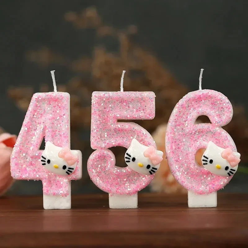Kawaii Hello Kitty Number Birthday Candles - Image 4