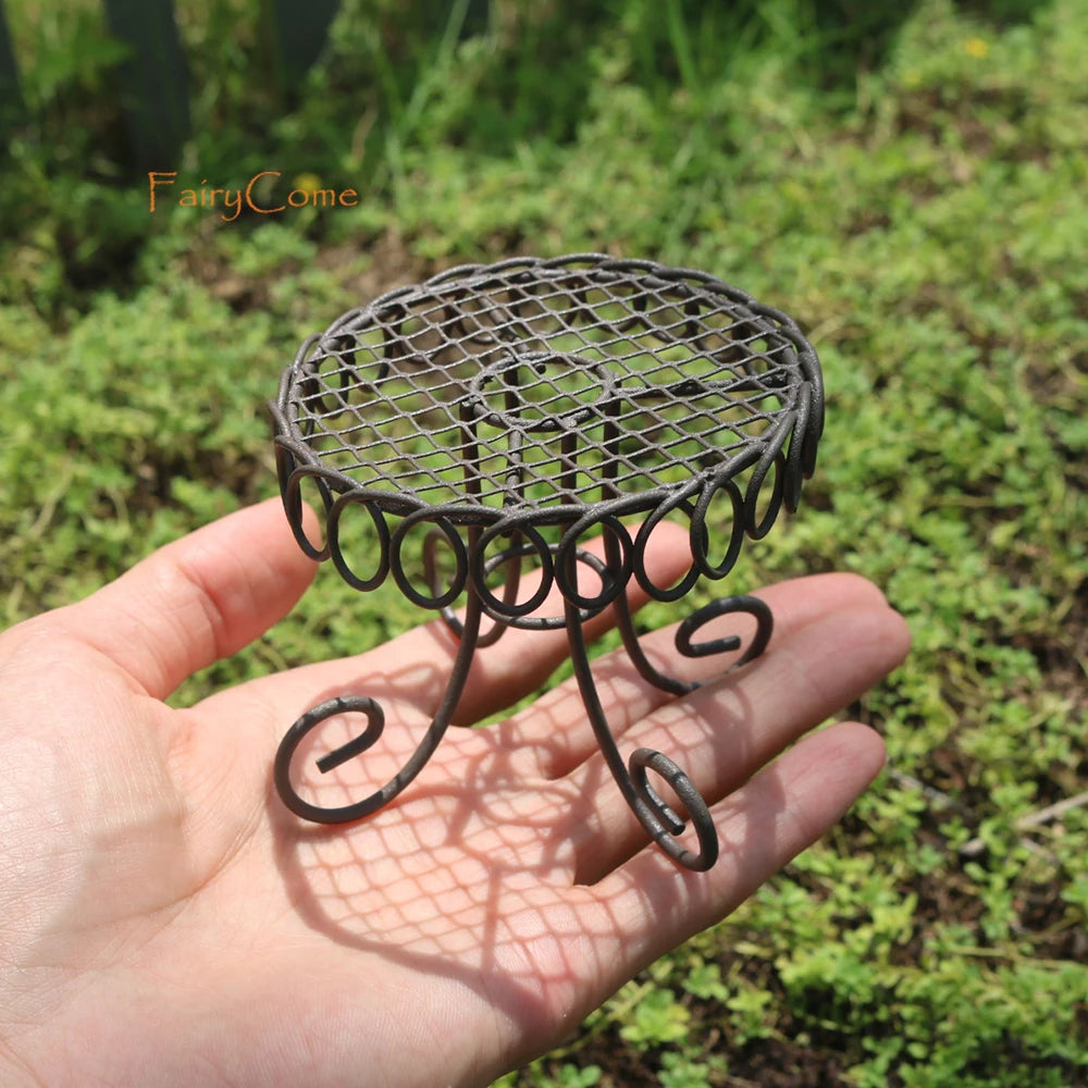 Miniature Fairy Garden Metal Table & Chairs Set - Image 2