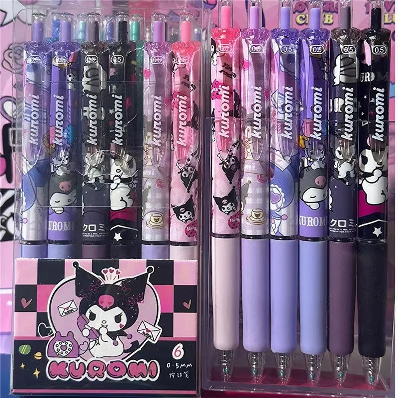 6pcs Sanrio Hello Kitty & Kuromi Gel Pen Set - Image 3